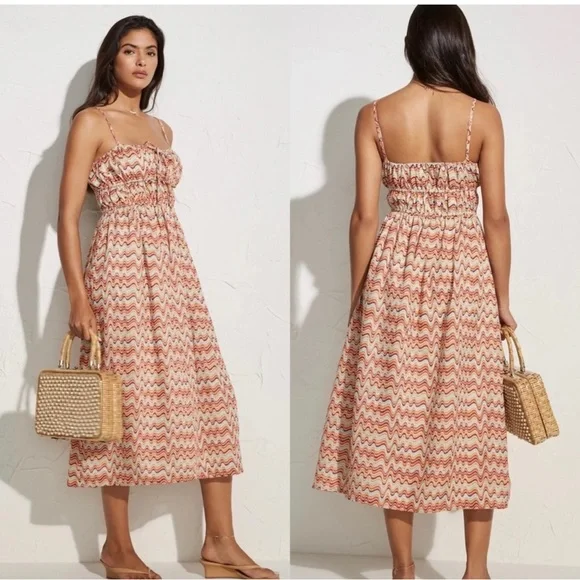 knee length dresses for ladies Faithfull The Brand Women's Romy Midi Dress – Saint Bernard main image 0